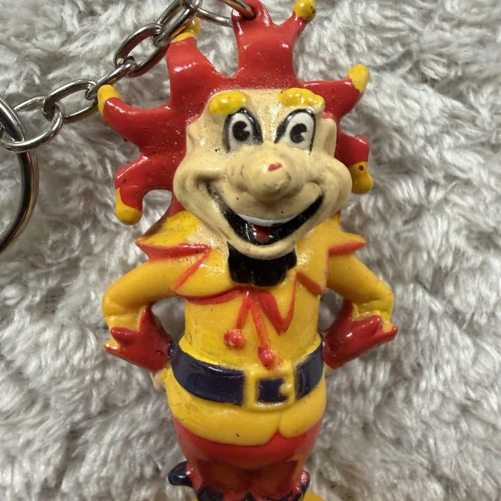 Vintage Las Vegas Lady‎ Luck Casino Mad Money Clown Keychain Fob Souvenir Nevada